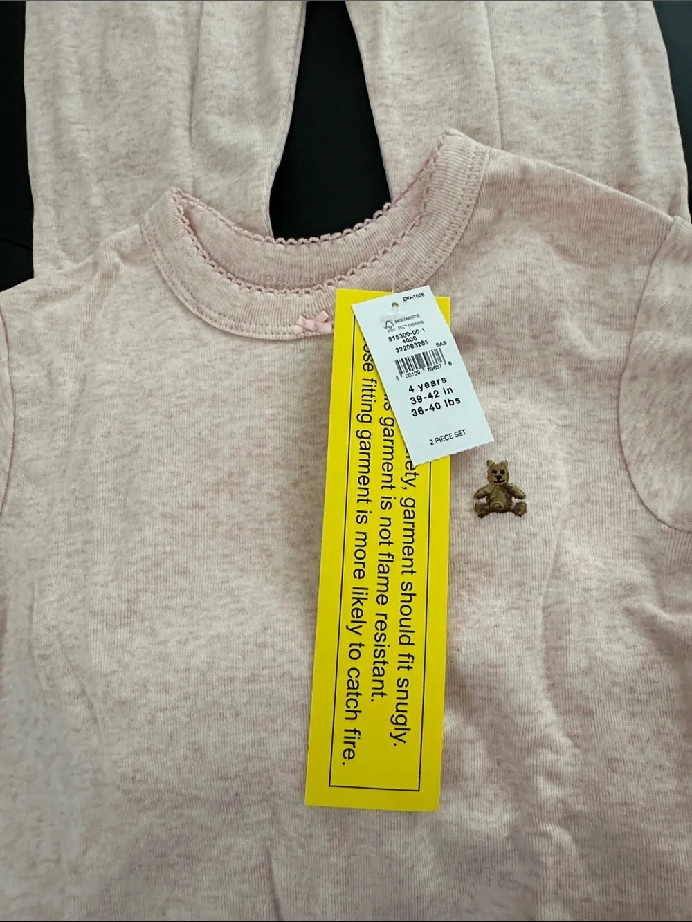 GAP Girls Pink Thermal Pajama Set with Embroidered Logo